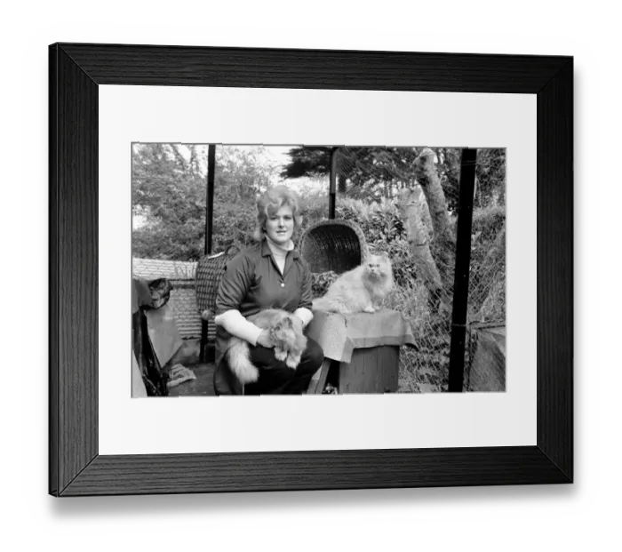 Framed Print : Torbay cat hotel girl Mrs. Marlene Harris in the garden of the hotels royal suite Framed Print : Torbay cat hotel girl Mrs. Marlene Harris in the garden of the hotels royal suite
