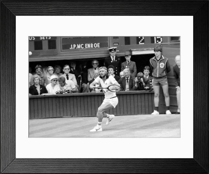 Framed Print : Wimbledon Tennis: Mens Finals 1981: John McEnroe v. Bjorn Borg