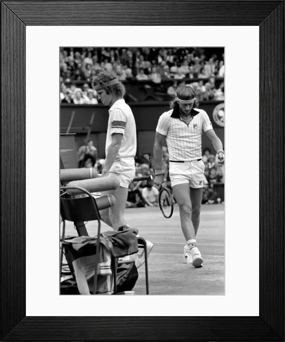 Framed Print : Wimbledon Tennis: Mens Finals 1981: John McEnroe v. Bjorn Borg Framed Print : Wimbledon Tennis: Mens Finals 1981: John McEnroe v. Bjorn Borg