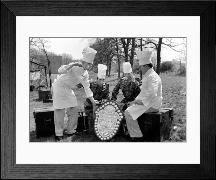 Framed Print : Army Cooking Competition The team from the 29th Commando Unit who won the Field Framed Print : Army Cooking Competition The team from the 29th Commando Unit who won the Field
