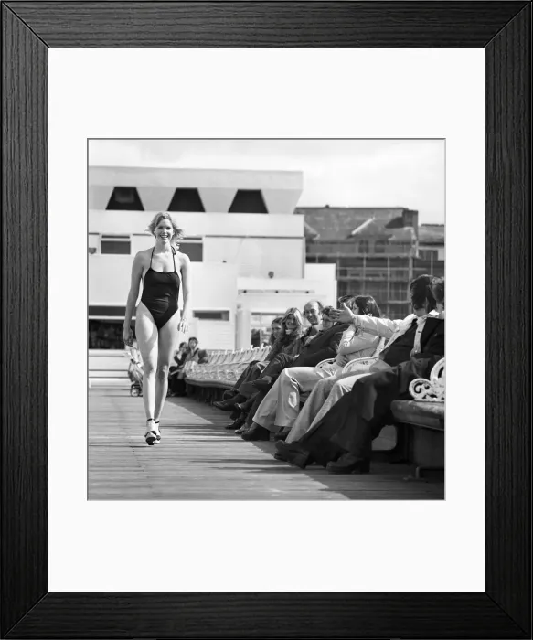 Framed Print : Glamour: Beach Fashion at Blackpool. March 1975 75-1705-004 Framed Print : Glamour: Beach Fashion at Blackpool. March 1975 75-1705-004