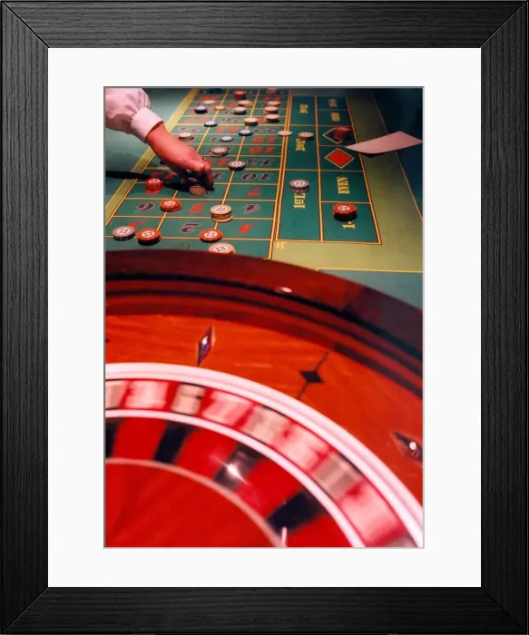 Framed Print : A roulette table and wheel Framed Print : A roulette table and wheel