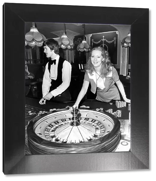 Geraldine Hodson spins the wheel at the roulette table in the newly opened Casino Royal