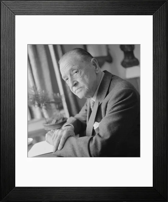 Framed Print : British writer William Somerset Maugham photographed at his home. April 1959