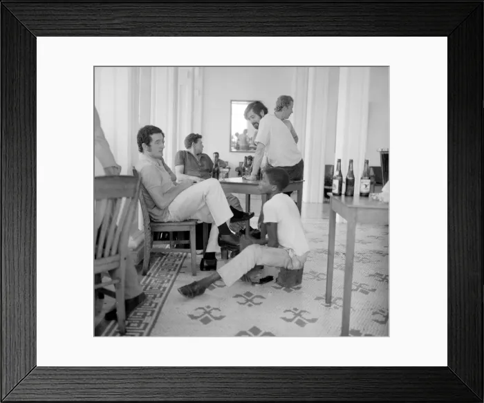 Framed Print : World Cup Rally drivers relax at the Hotel Estacion in Colombia May 1970 Framed Print : World Cup Rally drivers relax at the Hotel Estacion in Colombia May 1970