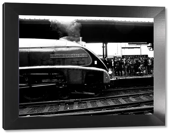 Wowing the platform crowd at Newcastle Central station is Gresley streamlined A4 pacific