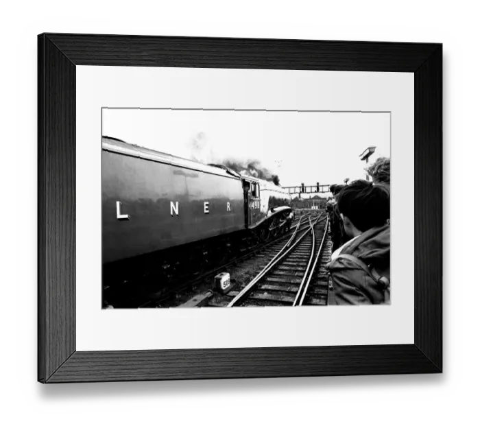 Framed Print : Wowing the platform crowd at Newcastle Central station is Gresley streamlined A4 pacific