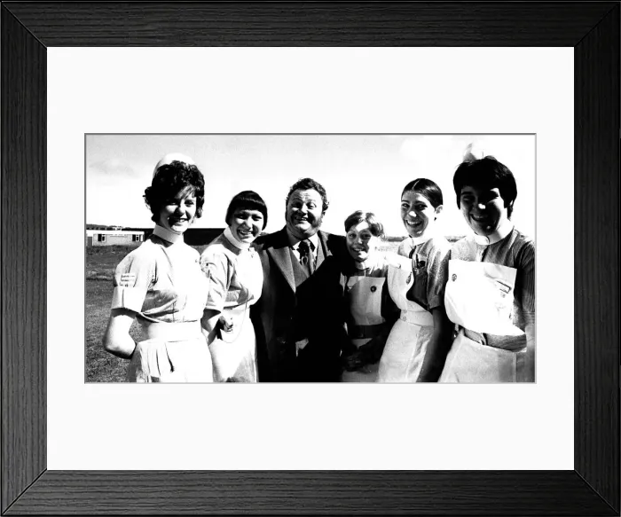 Framed Print : Harry Secombe opened a new do-it-yourself social centre for the staff of South Shields Framed Print : Harry Secombe opened a new do-it-yourself social centre for the staff of South Shields