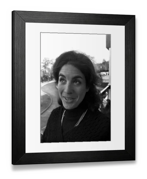 Framed Print : Eleanor Bron relaxes before appearing at the City Hall with John Amis