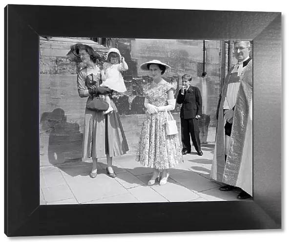 Princess Margaret attending wedding June 1953 standing with the Dean of