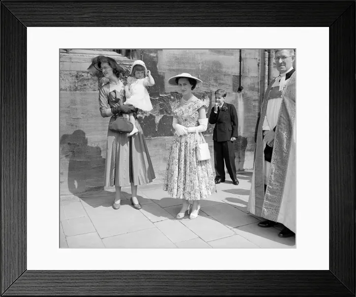 Framed Print : Princess Margaret attending wedding June 1953 standing with the Dean of Framed Print : Princess Margaret attending wedding June 1953 standing with the Dean of