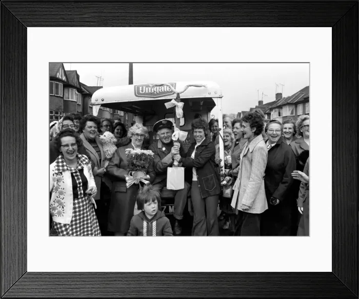 Framed Print : Fred the Milkman Retires: For twenty-one years Fred Horton has been delivering milk to Framed Print : Fred the Milkman Retires: For twenty-one years Fred Horton has been delivering milk to
