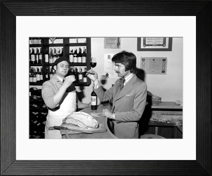 Framed Print : Wine / Drinking / Humour. MD. Steven Spurrier. Steven Spurrier, right Framed Print : Wine / Drinking / Humour. MD. Steven Spurrier. Steven Spurrier, right