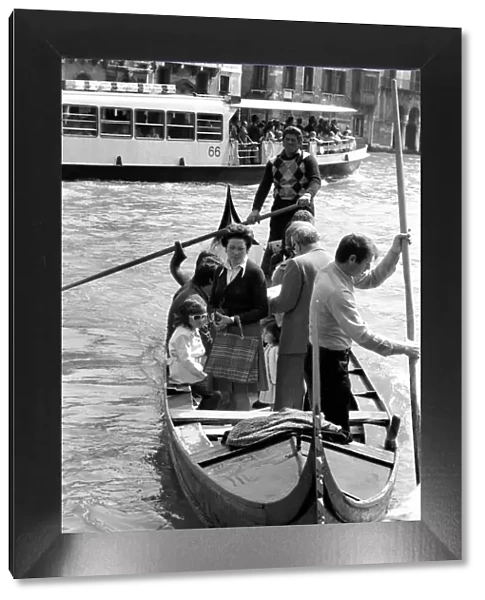 Venice, Italy Venetians seen here going shopping by gondilas. April 1975 75-2202-013