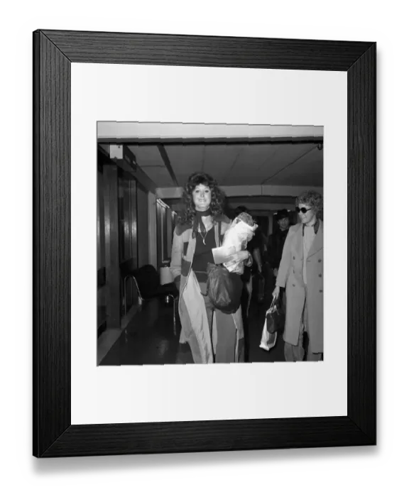 Framed Print : Singer: Patti Quatro: Patti Quatro arrived at Heathrow Airport from Montreal, Canada
