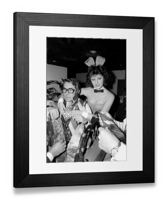 Framed Print : Comedian Ronnie Corbett at the Tie Manufacturers Association Top Ten Tie men contest of