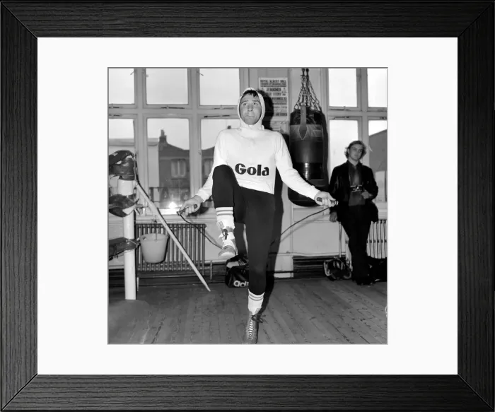 Framed Print : Boxer John H. Stracey having a work out in preparation for his European Welter weight Framed Print : Boxer John H. Stracey having a work out in preparation for his European Welter weight