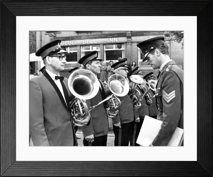 Framed Print : Bedlington Miners Picnic - The Ashington band come under the critical eye of Sergt. P. R Framed Print : Bedlington Miners Picnic - The Ashington band come under the critical eye of Sergt. P. R