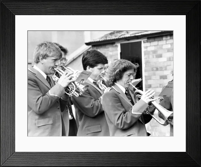 Framed Print : Bedlington Miners Picnic - Members of the Ellington Colliery Band perform Framed Print : Bedlington Miners Picnic - Members of the Ellington Colliery Band perform
