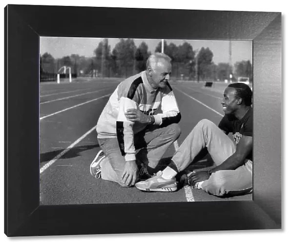 Athelete Linford Christie with coach Ron Roddan. P008098