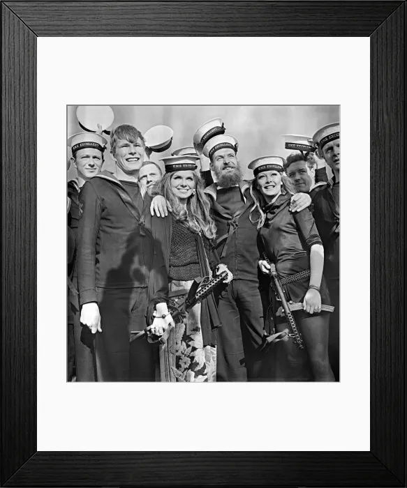 Framed Print : Film stars at Royal Navy Gunnery School. Welcome visitors at the Royal Navy Gunnery