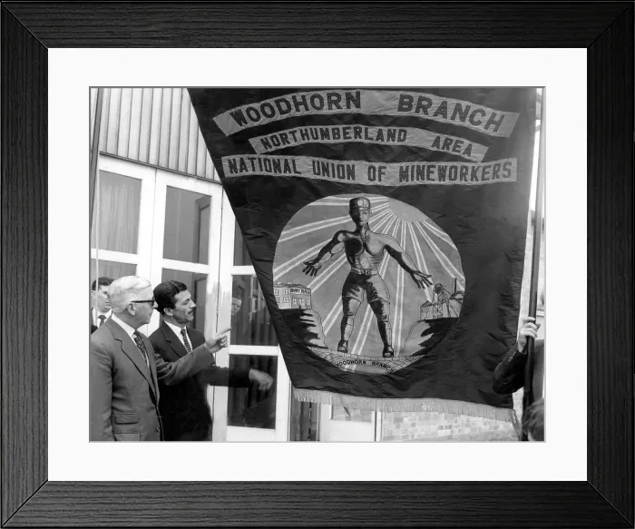 Framed Print : Bedlington Miners Picnic - Woodhorn miners new banner in the breeze after yesterday Framed Print : Bedlington Miners Picnic - Woodhorn miners new banner in the breeze after yesterday