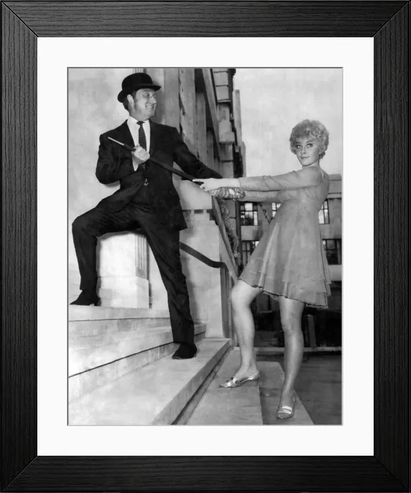 Framed Print : New Avengers girl to succeed Diana Rigg. A press reception was held at the Savoy Hotel