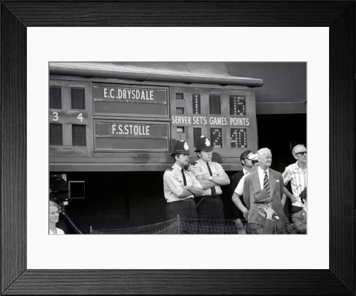 Framed Print : Wimbledon Tennis Championships 1970 1st Day. Policeman kept watch on the centre court Framed Print : Wimbledon Tennis Championships 1970 1st Day. Policeman kept watch on the centre court