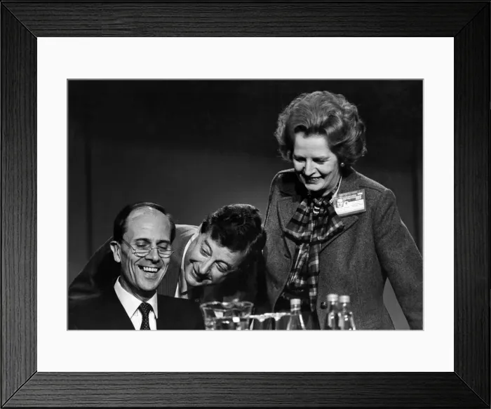 Framed Print : Norman Tebbit (left) with Margaret Thatcher at the Conservative Party Conference