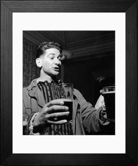 Framed Print : A pint of Beer whilst watching a Shakespeare play at a theatre