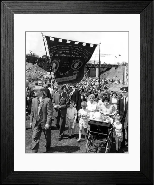 Framed Print : Bedlington Miners Picnic - Thousands of miners, their wives