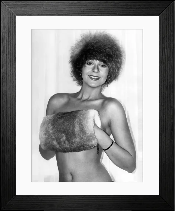 Framed Print : Marie Louise models a £55 red fox pillbox hat by Edward Mann Framed Print : Marie Louise models a £55 red fox pillbox hat by Edward Mann