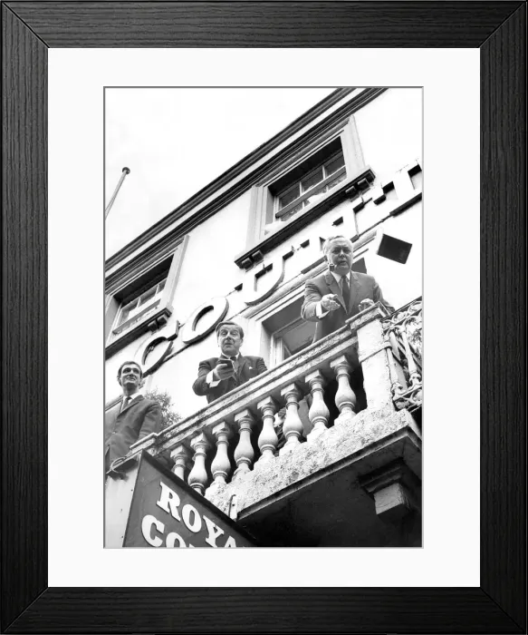 Framed Print : Durham Miners Gala - Harold Wilson throws an autograph book back into the crowd Framed Print : Durham Miners Gala - Harold Wilson throws an autograph book back into the crowd