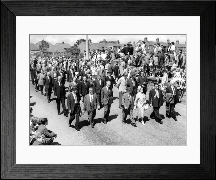 Framed Print : Bedlington Miners Picnic - Politicians and officials marching at the Bedlington Miners Framed Print : Bedlington Miners Picnic - Politicians and officials marching at the Bedlington Miners