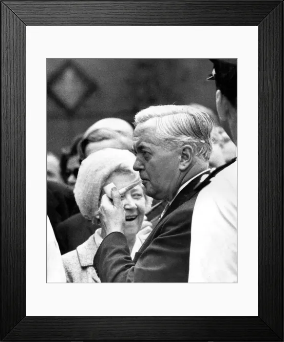 Framed Print : Durham Miners Gala - Harold Wilson - A face in the crowd
