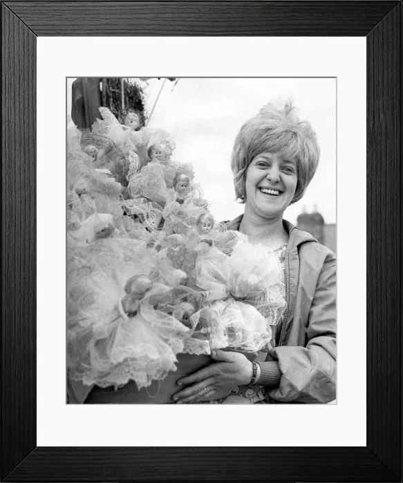 Framed Print : Durham Miners Gala - Rita Bishop with a fine display of dolls Framed Print : Durham Miners Gala - Rita Bishop with a fine display of dolls