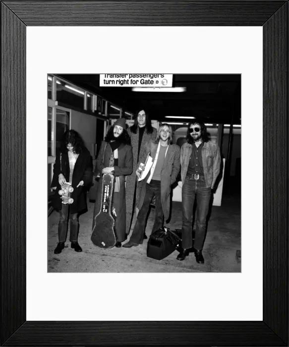 Framed Print : The Fleetwood Mac pop group back in London. Members of the Fleetwood Mac