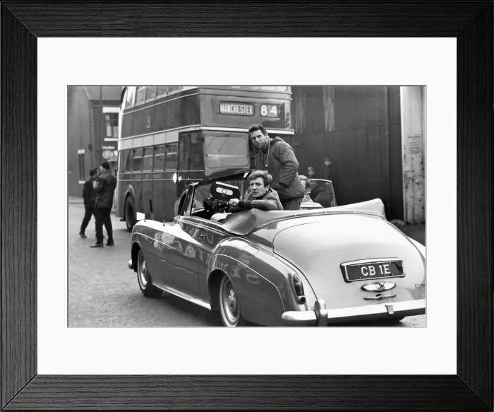 Framed Print : Albert Finney pictured in the bronze Rolls Royce which they used for filming of two for Framed Print : Albert Finney pictured in the bronze Rolls Royce which they used for filming of two for