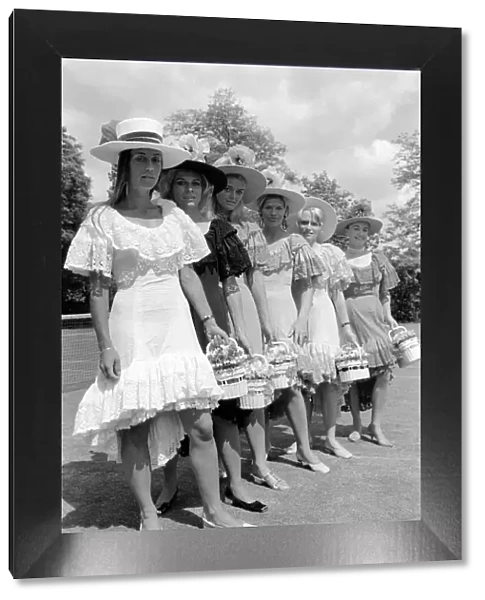 Apres tenis outfits by Teddy Tinling (right to left) Gloria Butler, Gale Chanfreau
