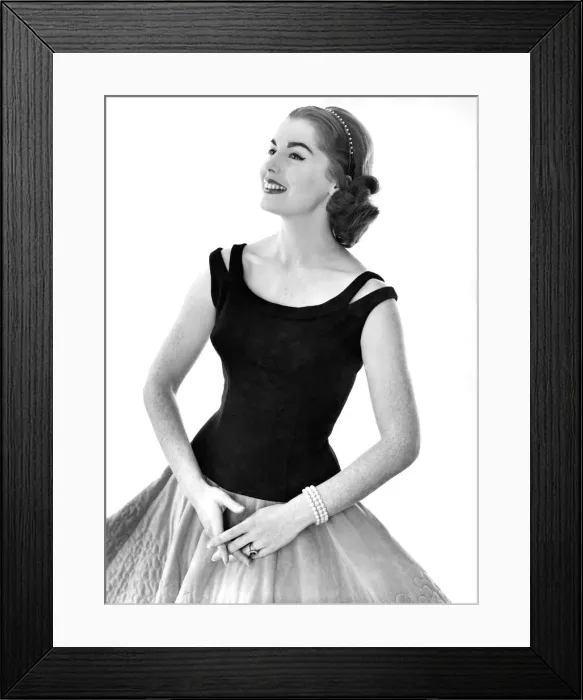 Framed Print : Clothing Fashion: Model wearing a vest and skirt combination. Febuary 1959 P006930