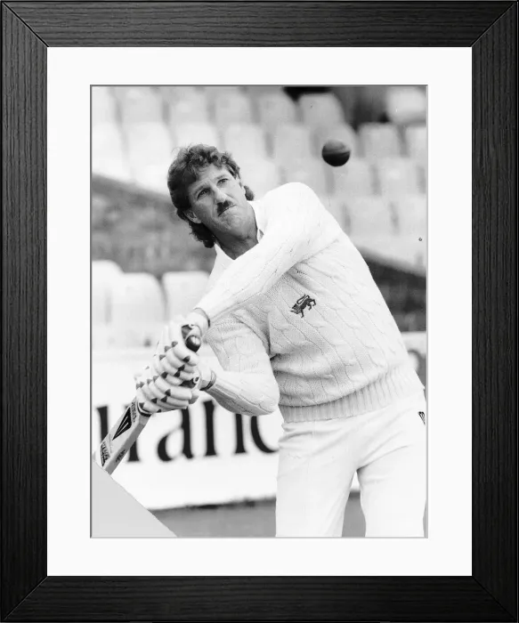 Framed Print : Ian Botham playing for Worcestershire in a Cricket Match against Essex Framed Print : Ian Botham playing for Worcestershire in a Cricket Match against Essex