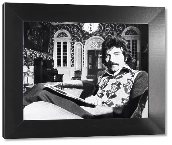Tony Iommi Lead singer of pop group Black Sabbath at home October 1975
