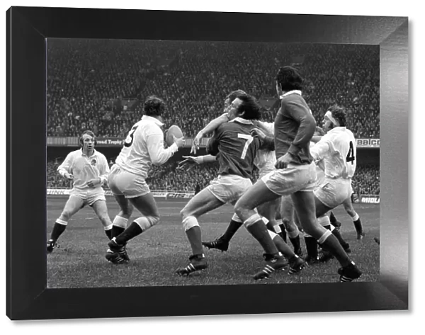 Five Nations 1977. England v Wales. Action from the game