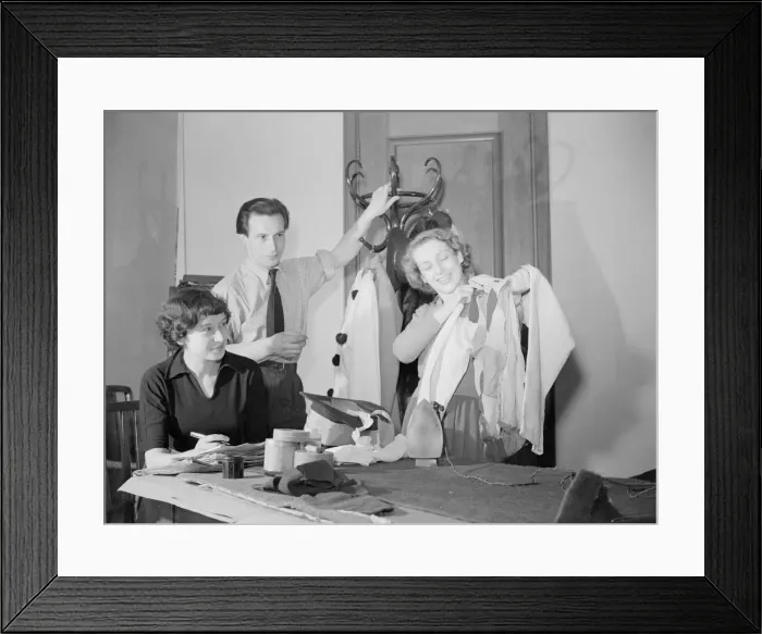Framed Print : Behind the scenes at the Mime Theatre Company, with their director Framed Print : Behind the scenes at the Mime Theatre Company, with their director