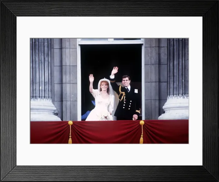 Framed Print : Prince Andrew and Sarah Ferguson on the balcony at Buckingham Palace after their wedding Framed Print : Prince Andrew and Sarah Ferguson on the balcony at Buckingham Palace after their wedding