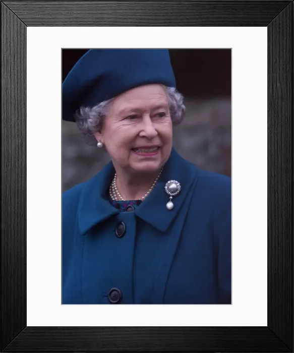 Framed Print : Queen Elizabeth is pictured on Christmas Day at the Church service at Sandringham Framed Print : Queen Elizabeth is pictured on Christmas Day at the Church service at Sandringham