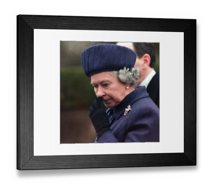 Framed Print : Queen Elizabeth II Her Royal Highness Dunblane looking thoughful on a visit to the school Framed Print : Queen Elizabeth II Her Royal Highness Dunblane looking thoughful on a visit to the school