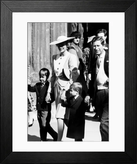 Framed Print : Prince Charles, the Prince of Wales with Princess Diana and their sons Prince William Framed Print : Prince Charles, the Prince of Wales with Princess Diana and their sons Prince William
