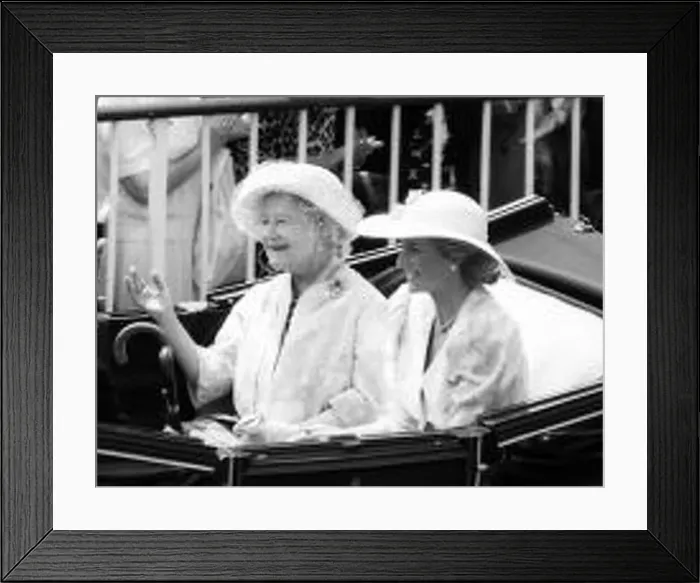 : The Queen Mother arrives with Her Royal Highness Diana The Princess of Wales in open : The Queen Mother arrives with Her Royal Highness Diana The Princess of Wales in open