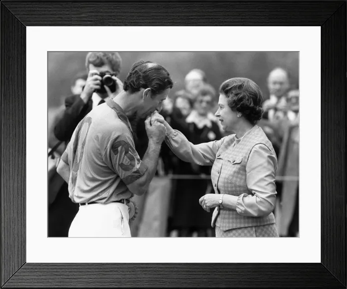 Framed Print : HRH Queen Elizabeth 2 after a Polo match in which her son Charles was playing Framed Print : HRH Queen Elizabeth 2 after a Polo match in which her son Charles was playing